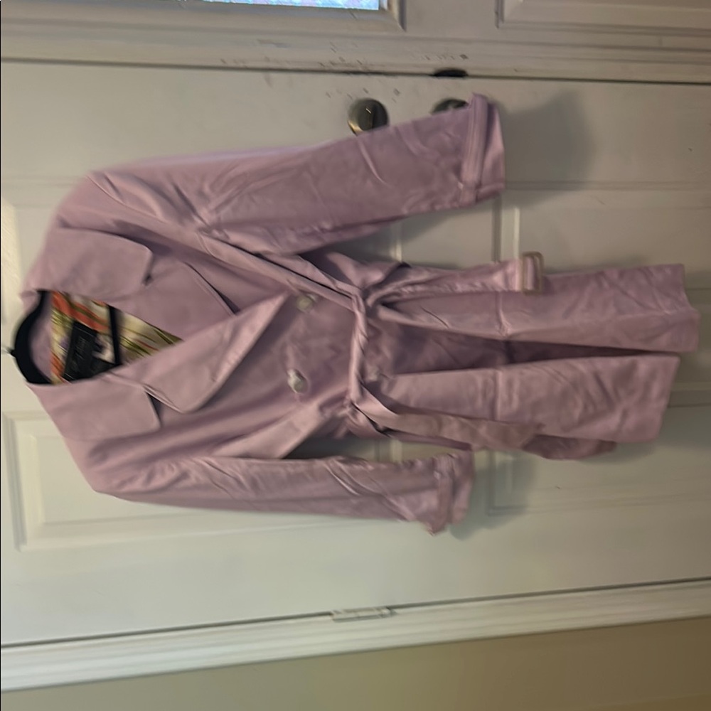 Lilac Double-Breasted Trench Coat
